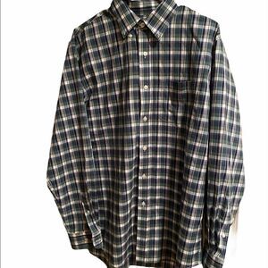 LL Bean Plaid Long Sleeve Shirt Size Medium